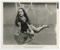8s530 MAN ABOUT TOWN 8.25x10 still '39 great c/u of Dorothy Lamour chained on floor as harem girl!