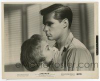 8s688 PSYCHO 8x10 still '60 close up of John Gavin holding Janet Leigh, Alfred Hitchcock classic!