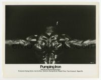 8s693 PUMPING IRON 8x10.25 still '77 young bodybuilder Arnold Schwarzenegger's muscular back!