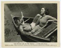 8s713 RICHEST GIRL IN THE WORLD 8x10.25 still '34 barechested Joel McCrea & sexy Fay Wray in canoe