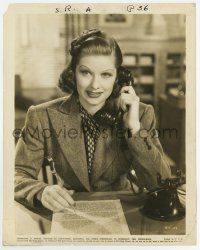 8s734 ROOM SERVICE 8x10.25 still '38 great close up of pretty Lucille Ball talking on phone!