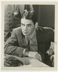 8s755 SCARFACE 8x10 still '32 best close up of tough gangster Paul Muni with his scar!