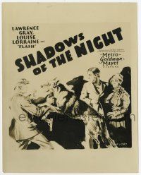 8s772 SHADOWS OF THE NIGHT 8x10 still '28 art of Flash the Dog attacking bad guy on the six-sheet!