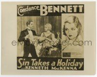 8s788 SIN TAKES A HOLIDAY 8x10.25 still '30 six-sheet art of sexy bad girl Constance Bennett!