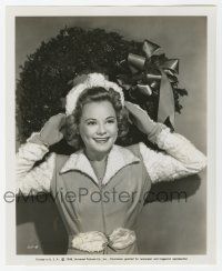 8s807 SONJA HENIE 8.25x10 still '48 Queen of the Ice poses in a pretty Christmas portrait!