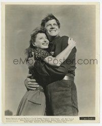 8s955 UNION PACIFIC 8x10 still '39 best close up of Barbara Stanwyck & Joel McCrea embracing!
