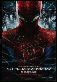 8t040 AMAZING SPIDER-MAN teaser DS Canadian 1sh '12 Andrew Garfield over city!