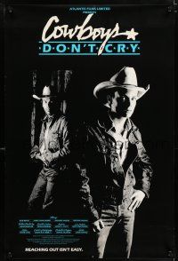 8t043 COWBOYS DON'T CRY Canadian 1sh '88 cool image of rodeo champs Ron White, Zachart Ansley!