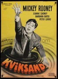 8t646 QUICKSAND Danish '50 cool Wenzel artwork of Mickey Rooney, Irving Pichel