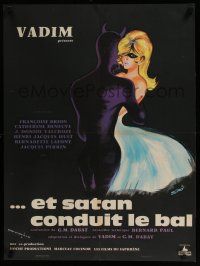 8t200 AND SATAN CALLS THE TURNS French 23x31 '62 art of Deneuve dancing with Devil by Siry!