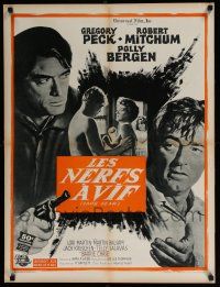 8t208 CAPE FEAR French 24x32 '62 Gregory Peck, Robert Mitchum, Polly Bergen, classic noir!