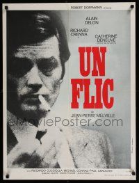8t211 DIRTY MONEY French 24x32 '72 Jean-Pierre Melville's Un Flic, smoking Alain Delon close-up!