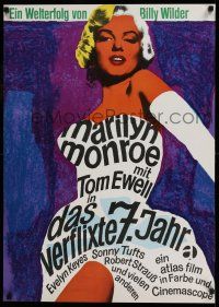 8t022 SEVEN YEAR ITCH German R66 Billy Wilder, great different sexy art of Marilyn Monroe!