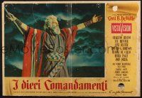 8t191 TEN COMMANDMENTS Italian photobusta '57 Charlton Heston as Moses, Cecil B. DeMille!