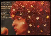8t545 STAR IS BORN Polish 26x38 '78 Jakub Erol art of Barbra Streisand, rock 'n' roll!
