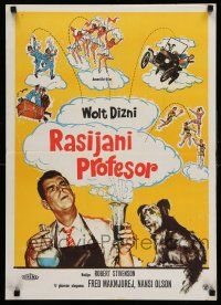 8t351 ABSENT-MINDED PROFESSOR Yugoslavian 20x28 '61 Disney, Flubber, MacMurray in title role