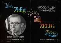 8t452 ZELIG Yugoslavian 19x26 '83 Mia Farrow, Buckwalter, wacky Woody Allen directed mockumentary!