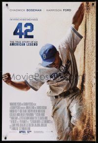 8w010 42 advance DS 1sh '13 baseball, image of Chadwick Boseman as Jackie Robinson sliding home!