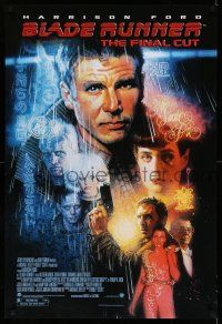 8w085 BLADE RUNNER 1sh R07 Ridley Scott sci-fi classic, art of Harrison Ford by Drew Struzan!