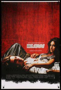 8w091 BLOW foil title DS 1sh '01 Johnny Depp & Penelope Cruz in cocaine biography!