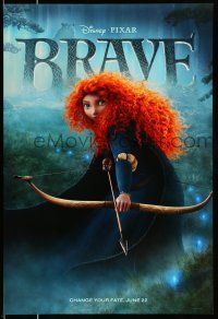 8w103 BRAVE advance DS 1sh '12 Disney/Pixar fantasy cartoon set in Scotland, cool close image!