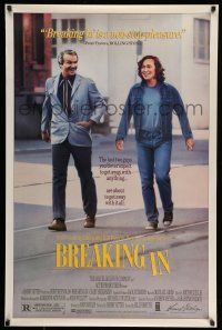 8w106 BREAKING IN 1sh '89 great image of Burt Reynolds & partner-in-crime Casey Siemaszko!