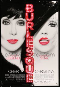 8w117 BURLESQUE int'l advance DS 1sh '10 Eric Dane, great image of Cher & sexy Christina Aguilera!