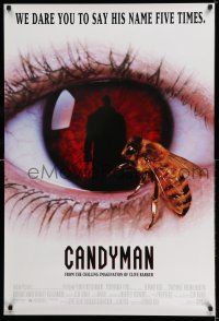 8w119 CANDYMAN 1sh '92 from Clive Barker's Forbidden, creepy close-up image of bee in eyeball!