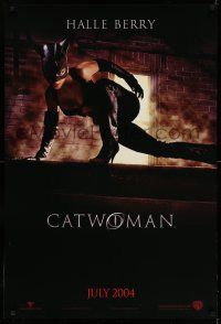 8w126 CATWOMAN teaser DS 1sh '04 great image of sexy Halle Berry in mask!