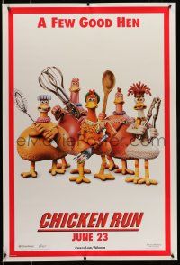 8w130 CHICKEN RUN teaser DS 1sh '00 Peter Lord & Nick Park claymation, a few good hen!