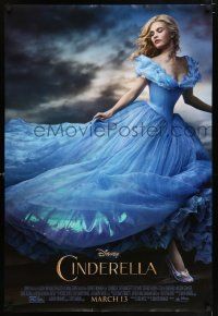 8w135 CINDERELLA advance DS 1sh '15 great image of Lilly James in the title role!