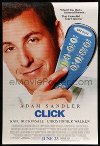 8w141 CLICK advance DS 1sh '06 Kate Beckinsale, huge headshot of Adam Sandler w/remote!