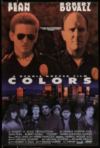 8w147 COLORS int'l 1sh '88 Sean Penn & Robert Duvall as cops, directed by Dennis Hopper!