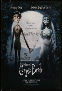 8w159 CORPSE BRIDE teaser DS 1sh '05 Tim Burton stop-motion animated horror musical!