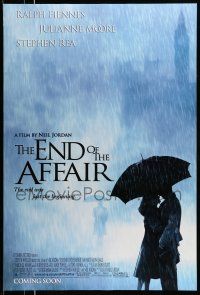 8w231 END OF THE AFFAIR advance DS 1sh '99 Ralph Fiennes, Julianne Moore, Stephen Rea