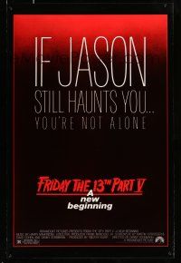 8w286 FRIDAY THE 13th PART V studio style 1sh '85 A New Beginning, Jason haunts you, slasher horror