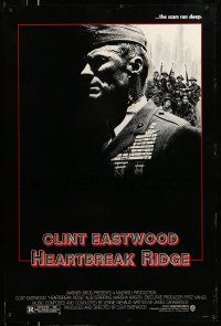 8w354 HEARTBREAK RIDGE 1sh '86 Clint Eastwood all decked out in uniform & medals!