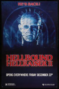 8w359 HELLBOUND: HELLRAISER II teaser 1sh '88 Clive Barker takes us on a descent into Hell, Pinhead