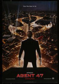 8w370 HITMAN: AGENT 47 style A teaser DS 1sh '15 cool image of assassin Rupert Friend over city!