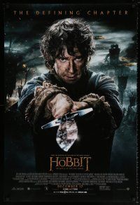 8w374 HOBBIT: THE BATTLE OF THE FIVE ARMIES advance DS 1sh '14 Martin Freeman as Bilbo Baggins!