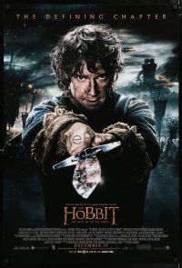 8w375 HOBBIT: THE BATTLE OF THE FIVE ARMIES int'l advance DS 1sh '14 Freeman as Bilbo Baggins!