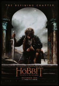 8w376 HOBBIT: THE BATTLE OF THE FIVE ARMIES teaser DS 1sh '14 Martin Freeman as Bilbo Baggins!