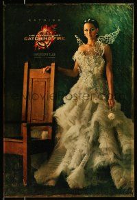 8w390 HUNGER GAMES: CATCHING FIRE teaser 1sh '13 Jennifer Lawrence in fancy dress as Katniss!