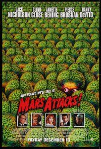 8w528 MARS ATTACKS! int'l advance 1sh '96 directed by Tim Burton, great image of many alien brains!