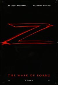 8w530 MASK OF ZORRO teaser DS 1sh '98 Antonio Banderas, Catherine Zeta-Jones, Anthony Hopkins