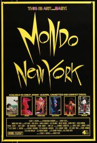 8w568 MONDO NEW YORK yellow style 1sh '88 Harvey Keith, Karen Finley, this is art baby!
