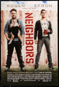 8w586 NEIGHBORS DS 1sh '14 Zac Efron w/red Solo cup, Seth Rogan & baby!