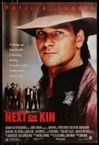 8w589 NEXT OF KIN 1sh '89 close-up of sheriff Patrick Swayze, Adam Baldwin, Bill Paxton