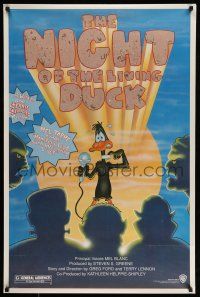 8w590 NIGHT OF THE LIVING DUCK 1sh '88 artwork of Daffy Duck sweating it out onstage!