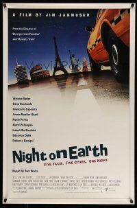 8w591 NIGHT ON EARTH 1sh '92 directed by Jim Jarmusch, Winona Ryder, Gena Rowlands